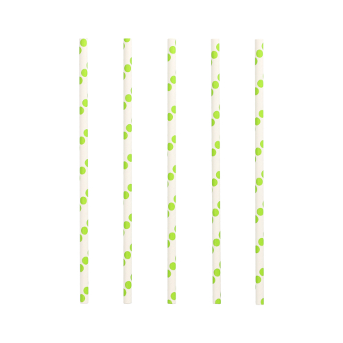 Trinkhalme, Papier Ø 6 mm · 20 cm "green Dots"