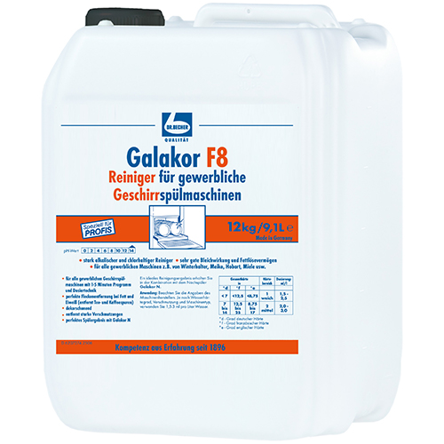 kg "Dr. Becher" Galakor F8 Reiniger 9,2 l für gewerbliche Geschirrspülautomaten
