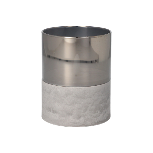 LED-Kerze Ø 8 cm · 10 cm grau "Gracia" klein