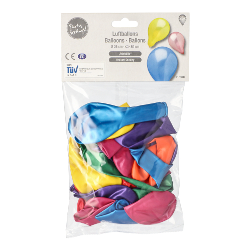 Luftballons Ø 25 cm farbig sortiert "Metallic"