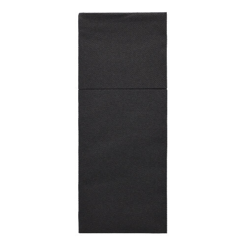 Bestecktaschen, Airlaid 40 cm x 48 cm schwarz mit Besteckfalz
