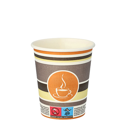 Trinkbecher, Pappe "To Go" 0,2 l Ø 8 cm · 9,2 cm "Coffee Rings"