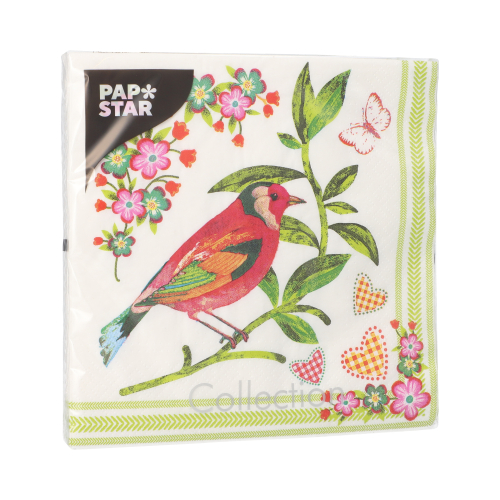 Servietten, 3-lagig 1/4-Falz 33 cm x 33 cm "Birdie"