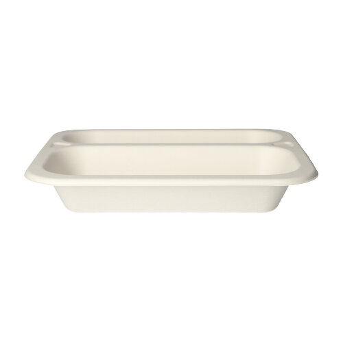 Siegelschalen Zuckerrohr 2-geteilt 975 ml 4,2 cm x 21,2 cm x 25 cm weiss