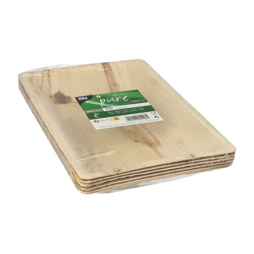 Teller Palmblatt "pure" eckig 3 cm x 23 cm x 16 cm natur