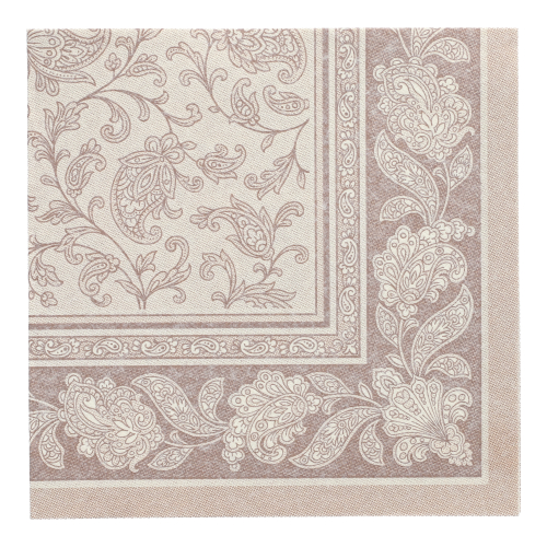 Servietten "ROYAL Collection" 1/4-Falz 40 cm x 40 cm mocca "Ornaments"