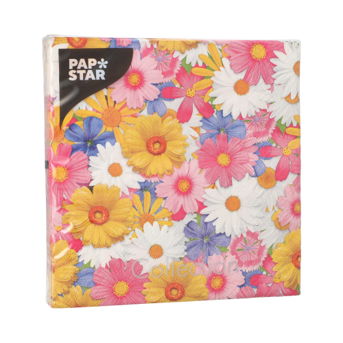 Servietten, 3-lagig 1/4-Falz 33 cm x 33 cm "Daisies Mix"