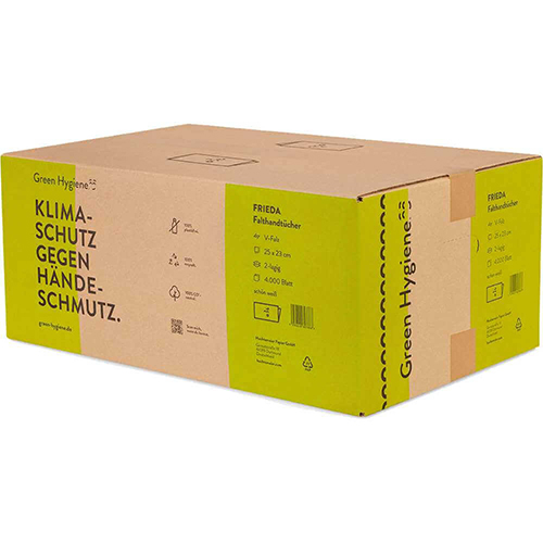 Blatt "Green Hygiene" Handtuchpapier "FRIEDA" V-Falz 23 cm x 25 cm 2-lagig (20x200)
