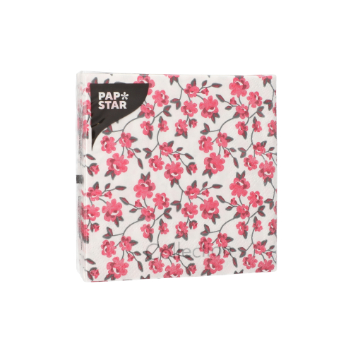Servietten, 3-lagig 1/4-Falz 25 cm x 25 cm fuchsia "Milleflora"