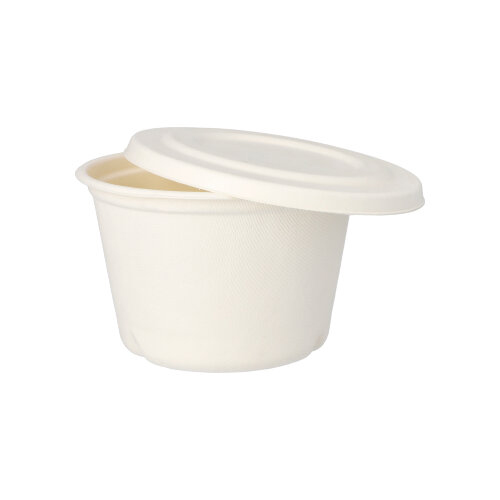 Suppenbecher, Zuckerrohr "pure" 600 ml Ø 14 cm · 9 cm weiss