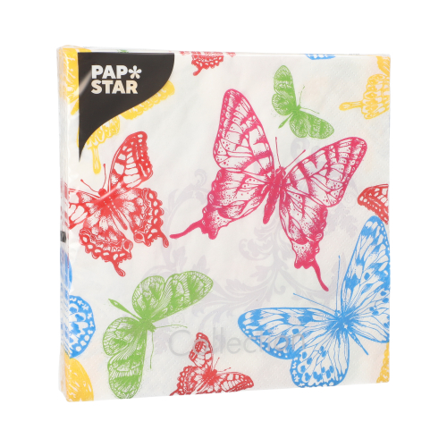 Servietten, 3-lagig 1/4-Falz 33 cm x 33 cm "Delicate Butterflies"
