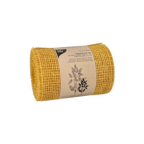 Dekoband Jute 10 m x 15 cm mustard