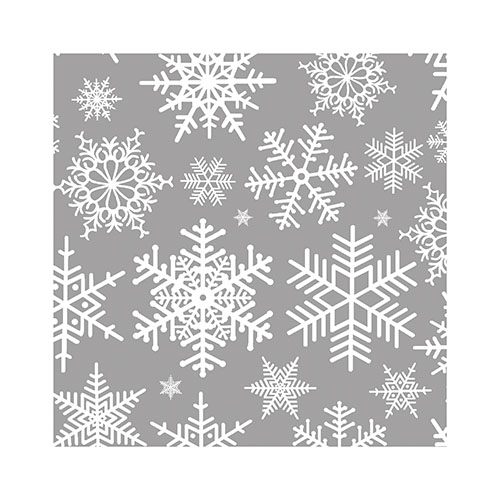 Servietten, 3-lagig 1/4-Falz 25 cm x 25 cm silber "Snöstjärnor"
