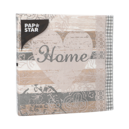 Servietten, 3-lagig 1/4-Falz 33 cm x 33 cm "Home"