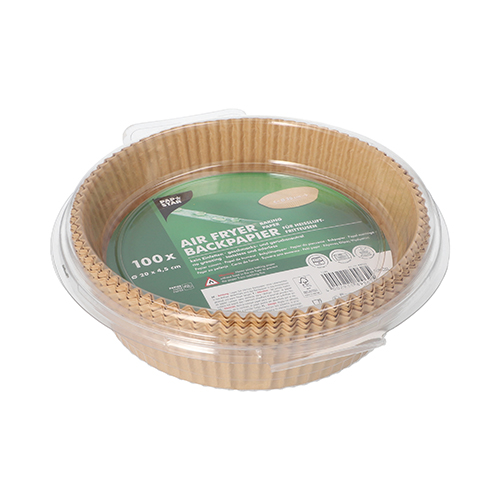 Backpapiere Ø 20 cm · 4,5 cm braun für Heißluftfritteusen