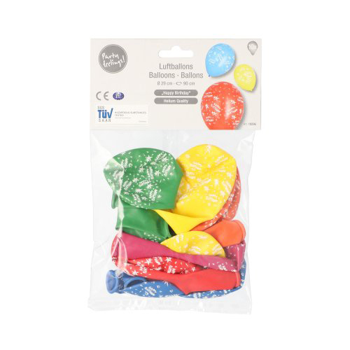 Luftballons Ø 29 cm farbig sortiert "Happy Birthday"