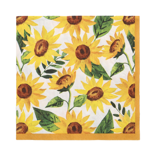 Servietten, 3-lagig 1/4-Falz 33 cm x 33 cm "Sunflowers"