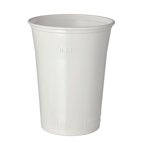 Trinkbecher, PS 0,4 l Ø 9,5 cm · 12 cm weiss