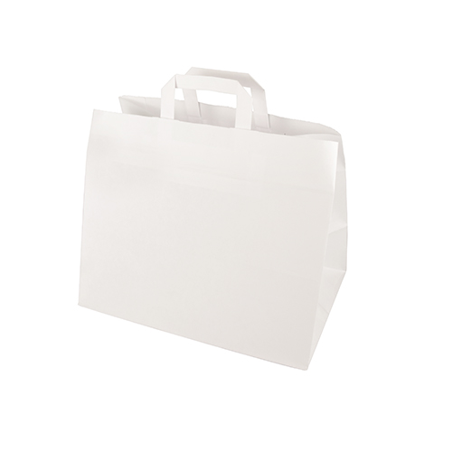 Tragetaschen, Papier 27 cm x 32 cm x 17 cm weiss mit Tragegriff