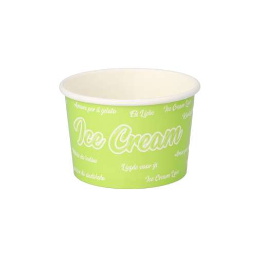Eisbecher, Pappe 150 ml Ø 8,6 cm · 5,2 cm grün "Icelove"