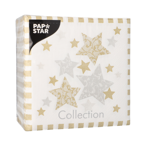 Servietten, 3-lagig 1/4-Falz 33 cm x 33 cm "Stardust"