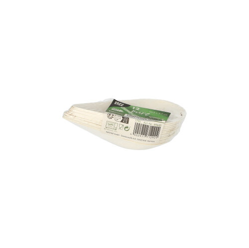 Fingerfood - Teller, Zuckerrohr "pure" 10,5 cm x 5,7 cm weiss "Drop"