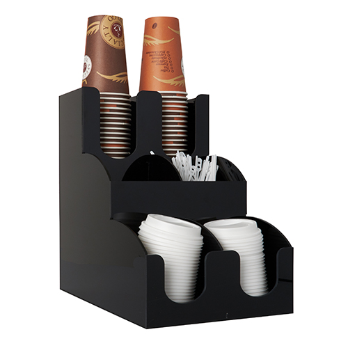 Spender für Trinkbecher und Deckel "To Go" 31 cm x 30,5 cm x 21 cm schwarz