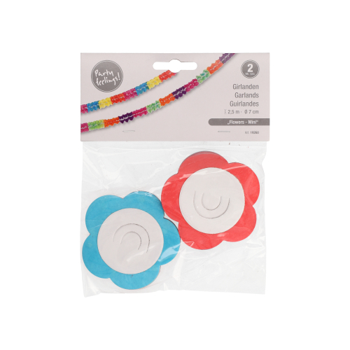 Girlanden, Papier Ø 7 cm · 2,5 m "Flowers - Mini"
