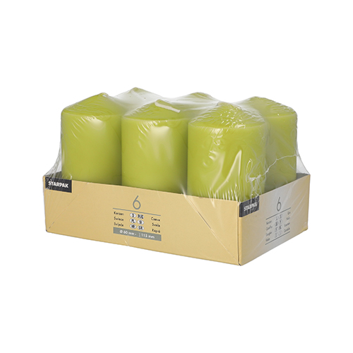 Stumpenkerzen Ø 60 mm · 115 mm kiwi