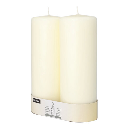 Stumpenkerzen Ø 80 mm · 220 mm elfenbein "Ivory" mit Flachkopf Stumpenkerzen Ø 80 mm · 220 mm elfenbein "Ivory" mit Flachkopf