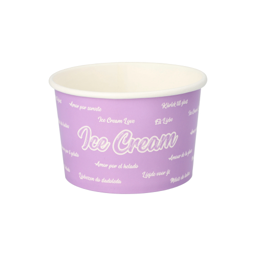 Eisbecher, Pappe 500 ml Ø 11,2 cm · 7,8 cm lila "Icelove"