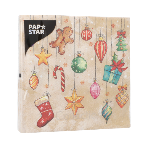 Servietten, 3-lagig 1/4-Falz 33 cm x 33 cm "X-Mas Decoration"
