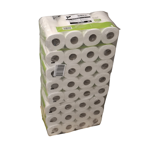 Rollen Toilettenpapier, 2-lagiges Tissue Ø 11 cm · 12 cm x 9,3 cm weiss 250 Blatt
