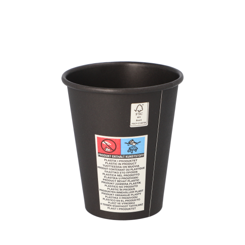 Trinkbecher, Pappe "To Go" 0,2 l Ø 8 cm · 9,2 cm schwarz