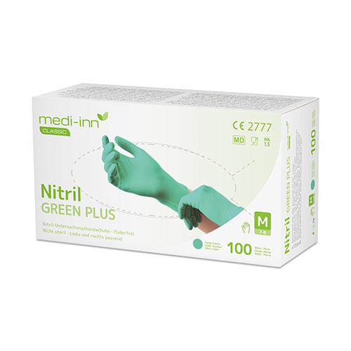 "Medi-Inn Classic" Handschuhe, Nitril puderfrei grün "Green Plus" Größe: M