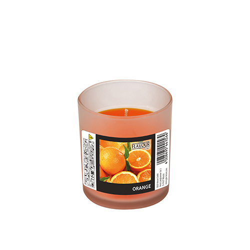 "GALA" Duftkerze im Glas Ø 70 mm · 77 mm orange - Orange "Indro"