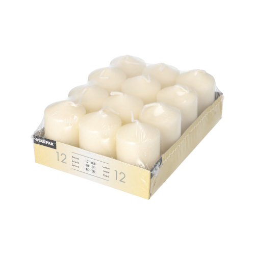 Stumpenkerzen Ø 40 mm · 60 mm elfenbein "Ivory" mit Flachkopf