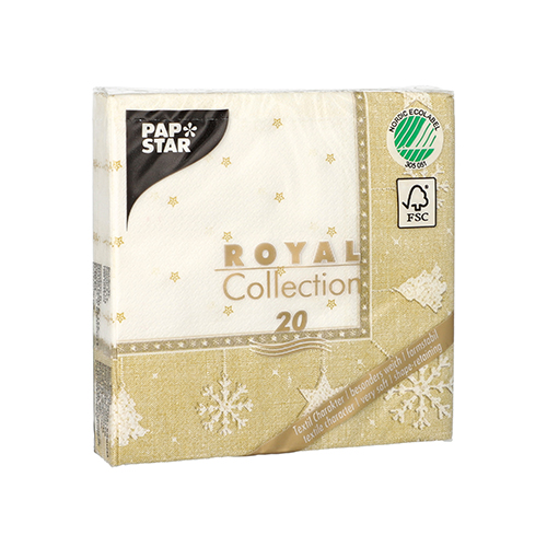 Servietten "ROYAL Collection" 1/4-Falz 25 cm x 25 cm gold "X-Mas"