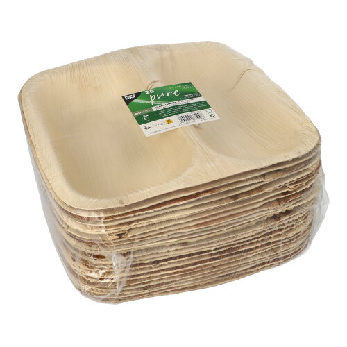 Siegelschalen Palmblatt "pure" eckig 700 ml 4 cm x 25 cm x 26 cm 2-geteilt