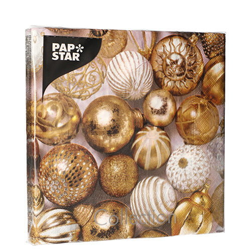 Servietten, 3-lagig 1/4-Falz 33 cm x 33 cm "Golden X-Mas"