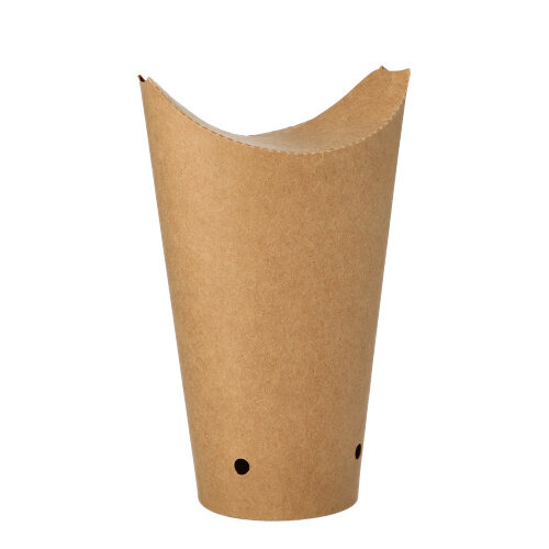Pommes-Frites-Schütte, Pappe rund Ø 6 cm · 17,7 cm braun groß