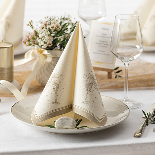 Servietten "ROYAL Collection" 1/4-Falz 40 cm x 40 cm gold "Festivities"
