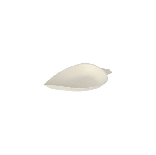 Fingerfood - Teller, Zuckerrohr "pure" 1,2 cm x 6 cm x 8 cm weiss "Leaf"