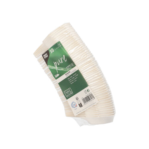 Fingerfood - Schalen Zuckerrohr "pure" 15 ml 1,5 cm x 9,5 cm x 6,3 cm weiss "Hexagon"