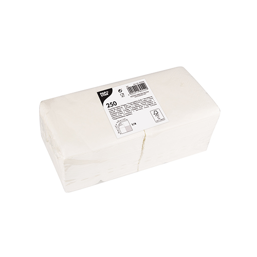 Servietten, 2-lagig 1/4-Falz 24 cm x 24 cm weiss