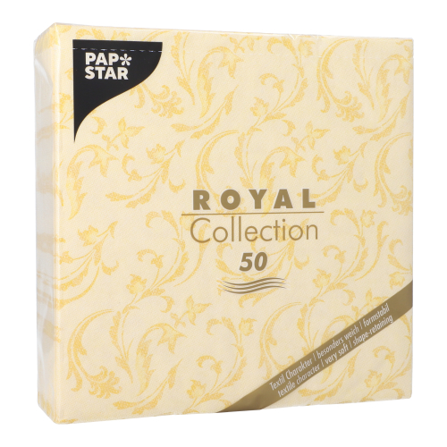 Servietten "ROYAL Collection" 1/4-Falz 40 cm x 40 cm gelb "Damascato"
