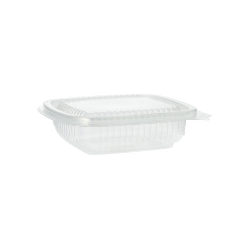 Verpackungsbecher mit Klappdeckeln, PP rechteckig 150 ml 4 cm x 11,5 cm x 12 cm transparent