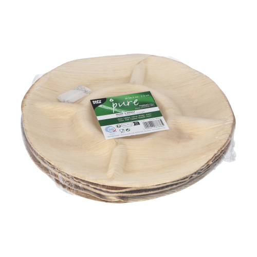 Teller, Palmblatt "pure" 5-geteilt Ø 24,5 cm · 2 cm