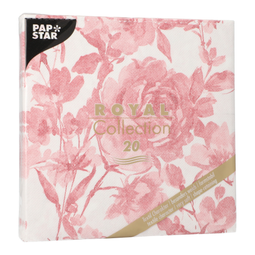 Servietten "ROYAL Collection" 1/4-Falz 40 cm x 40 cm bordeaux "Rose"