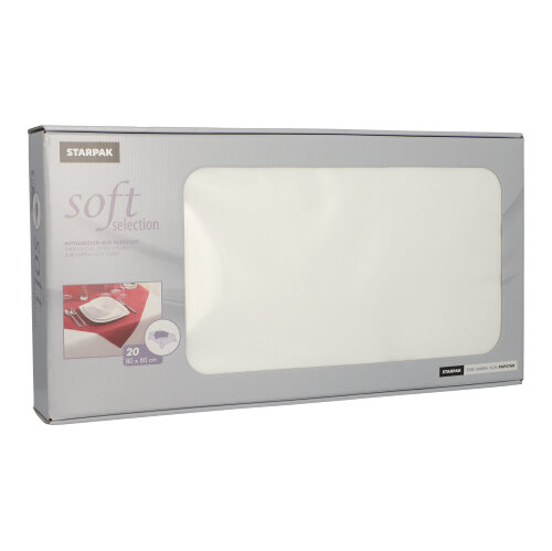 Mitteldecken, stoffähnlich, Vlies "soft selection" 80 cm x 80 cm weiss Mitteldecken, stoffähnlich, Vlies "soft selection" 80 cm x 80 cm weiss